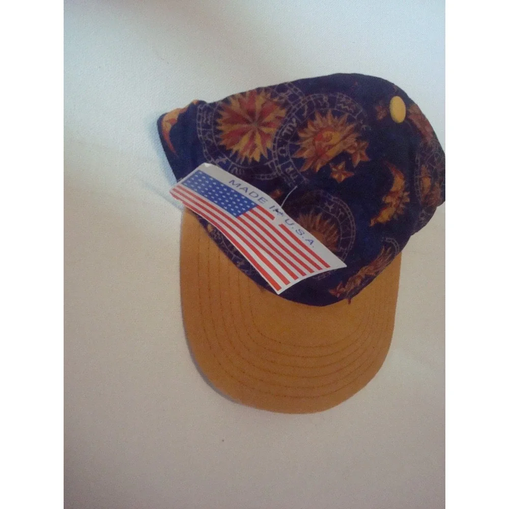MOON STARS SPACE PHYSIC  USA MADE 90S BEACH HAT CAP VINTAGE DEADSTOCK R2